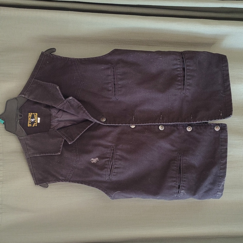 Women's Black Button Wyoming Trader Vest Large